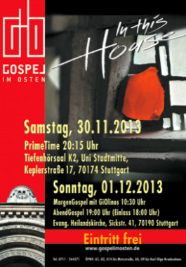 In this House - Gospelkonzert, Konzert, Tiefenhörsaal K2, Uni Stuttgart Kepplert. 17, Baden-Württemberg