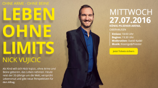 Nick Vujicic / Ohne Arme, ohne Beine - Leben ohne Limits, Großveranstaltung, Oberhausen, Nordrhein-Westfalen