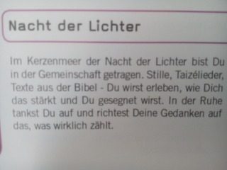 Nacht der Lichter, besonderer Gottesdienst, Nürnberg, Bayern