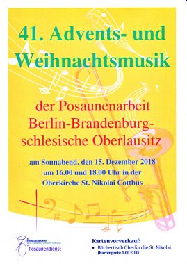 41. Advents- und Weihnachtsmusik, besonderer Gottesdienst, Oberkirche St. Nikolai Cottbus, Brandenburg