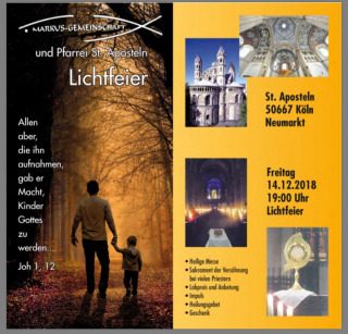 Lichtfeier, besonderer Gottesdienst, Köln, Nordrhein-Westfalen