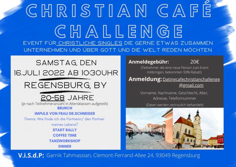 Event für christliche Singles am Samstag, den 16.07.22 ab 10:30 Uhr in Regensburg - Freizeit - Regensburg