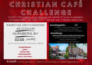 Christlicher Singletreff am Samstag, den 03.12.22 in Nürnberg ab 20 bis 58 Jahren mit Stadtführung und Tanzworkshop ohne Verpflegung, Freizeit, Nürnberg, Bayern