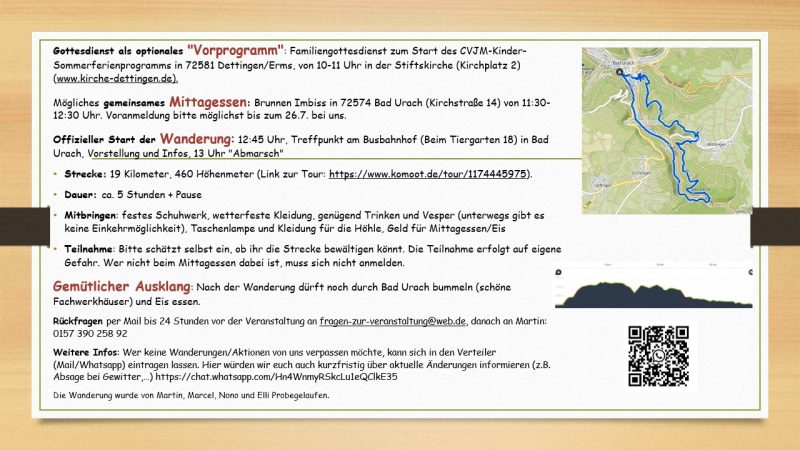 Wanderung für christliche Singles am 30. Juli 2023 - Kleines oder selbst organisiertes Event - Bad Urach