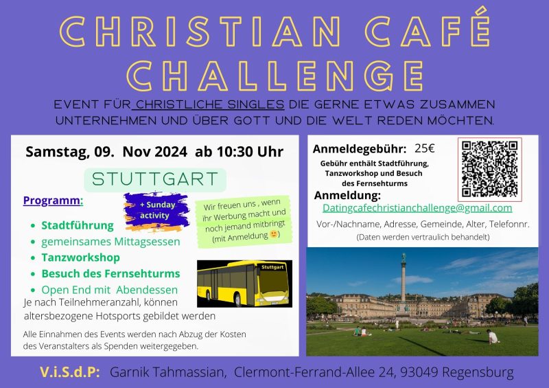 Christian Café Challenge goes to Stuttgart am Samstag, den 09.11.24 - Gruppenevent - Stuttgart