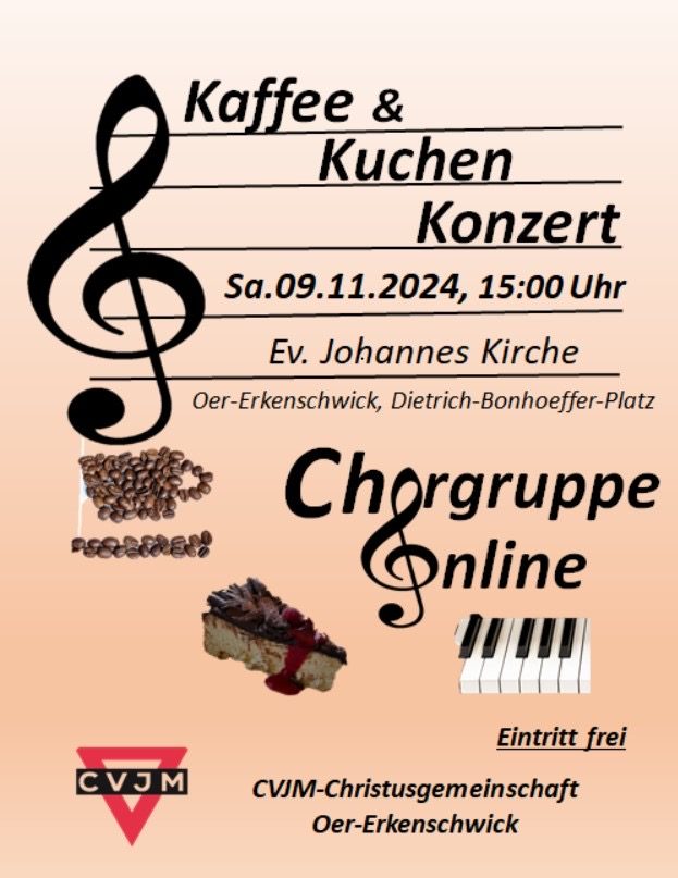 Kaffee & Kuchen Konzert mit dem „Online-Chor“ aus Oer-Erkenschwick - Konzert - Oer-Erkenschwick