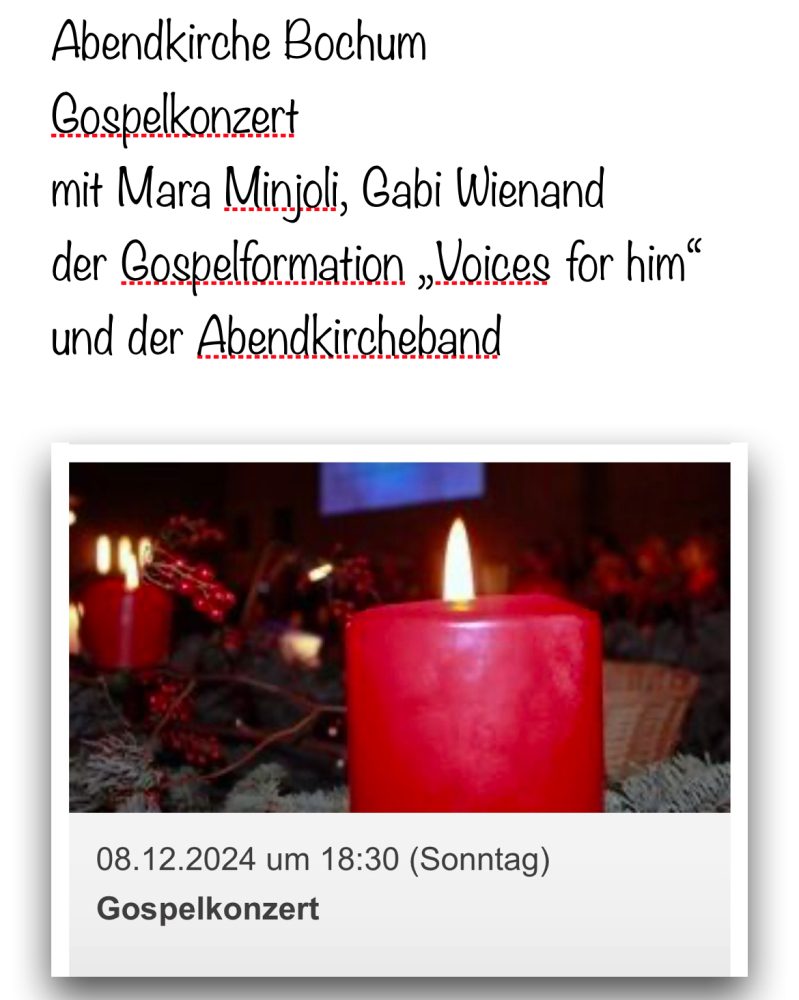 Gospelkonzert - besonderer Gottesdienst - Bochum